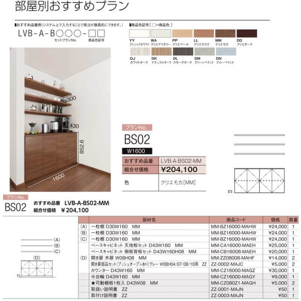 楽天市場 ヴィータス コアストレージ用収納 おすすめプラン Bs02 Lvb A Bs02 Lixil リクシル Vietas 作業台 収納棚 組み立て家具 インテリア リフォーム Diy Kenzai 建材百貨店