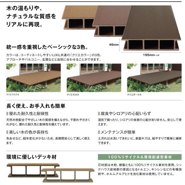 ウッドデッキ リクシル レストステージ 1 5間 8尺 W間口2596 D出幅2403 5mm 標準束柱 床板キャップ アルミ形材 Lixil 人工木材 人工木 人工 縁台 エクステリア ガーデンファニチャー 人工木デッキ モダン ナチュラル おしゃれ Diy Kenzai Sandjfisheries Co Uk