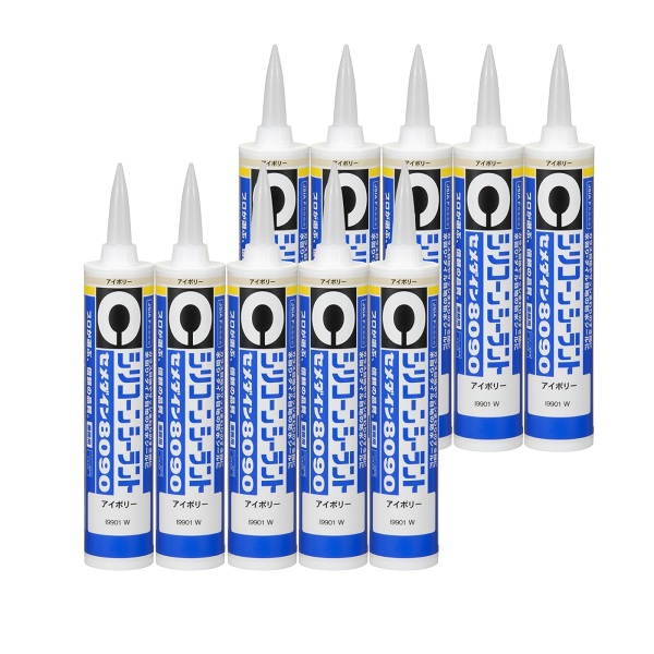 セメダイン　シリコンシーラント ８０９０　３３０ＭＬ　アイボリー　１０本セット　 ＳＲ－２４６