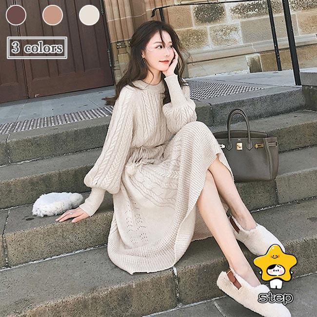 美品★バルーンスリーブニットワンピース coca（coca）（コカ）の「バルーンスリーブニットワンピース