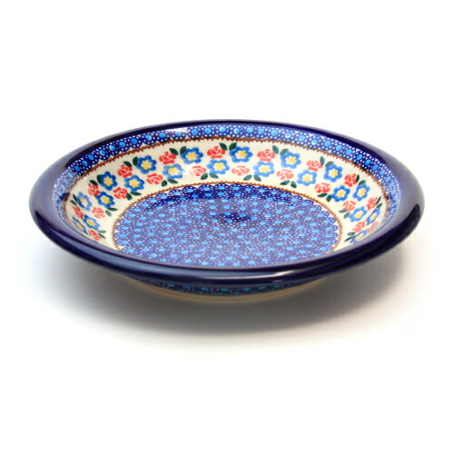 スープ・パスタ皿[K1105-DU252]【ポーリッシュポタリー[ポーランド食器・陶器]】 花柄 食洗機対応 電子レンジ対応 パスタ皿 スープ皿 カレー皿 深皿 22cm カフェ