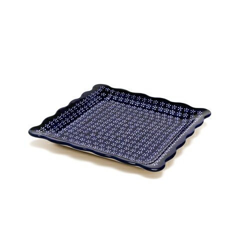 スクエアプレート・大[Z1570-226A]【ポーリッシュポタリー[ポーランド食器・陶器]】 洋食器 プレート 花柄 おしゃれ かわいい 電子レンジ対応 食洗機対応
