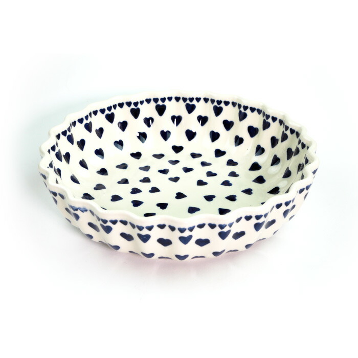 スフレディッシュφ22cm(W253-85)【ポーリッシュポタリー[ポーランド食器・陶器]ケルセン】耐熱 食洗機対応 電子レンジ対応 オーブン対応 プレゼントに ギフトに 贈り物に WIZA ヴィザ ケーキ型 サラダボウル　スフレ型　盛皿　ハンドメイド かわいい おしゃれ