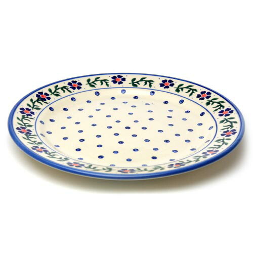 ディナープレートφ25cm[W208-73]【ポーリッシュポタリー[ポーランド食器・陶器]】 洋食器 プレート 花柄 おしゃれ かわいい 電子レンジ対応 食洗機対応 大皿