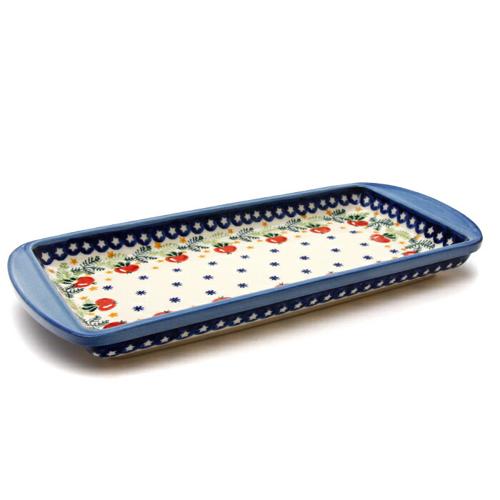 スクエアトレイ[W214-133]【ポーリッシュポタリー[ポーランド食器・陶器]】 洋食器 プレート 花柄 おしゃれ かわいい 電子レンジ対応 食洗機対応