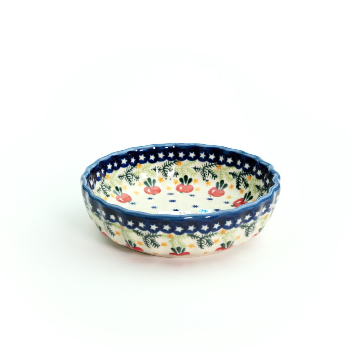 スフレディッシュφ15cm[W255-133]【ポーリッシュポタリー[ポーランド食器・陶器]】耐熱 食洗機対応 電子レンジ対応 オーブン対応 プレゼントに ギフトに 贈り物に WIZA ヴィザ ケーキ型 サラダボウル　スフレ型　盛皿　ハンドメイド かわいい おしゃれ