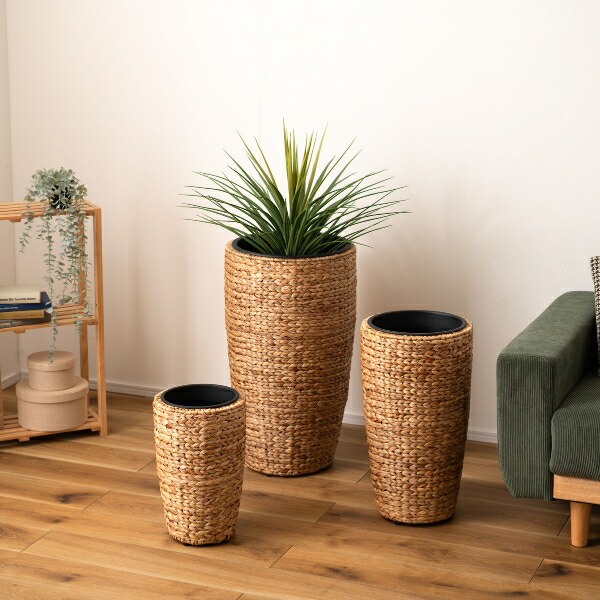 編み込み ウォーターヒヤシンス 植木鉢 プランター ハイタイプ L M S プランター 鉢入れ アジアン 観葉植物 シンプル ウォーターヒヤシンス 雑貨 インテリア 室内 ブラウン 茶色 編み かご 円型 収納 ゴミ箱 9号用 7号用 5号用 8,580円