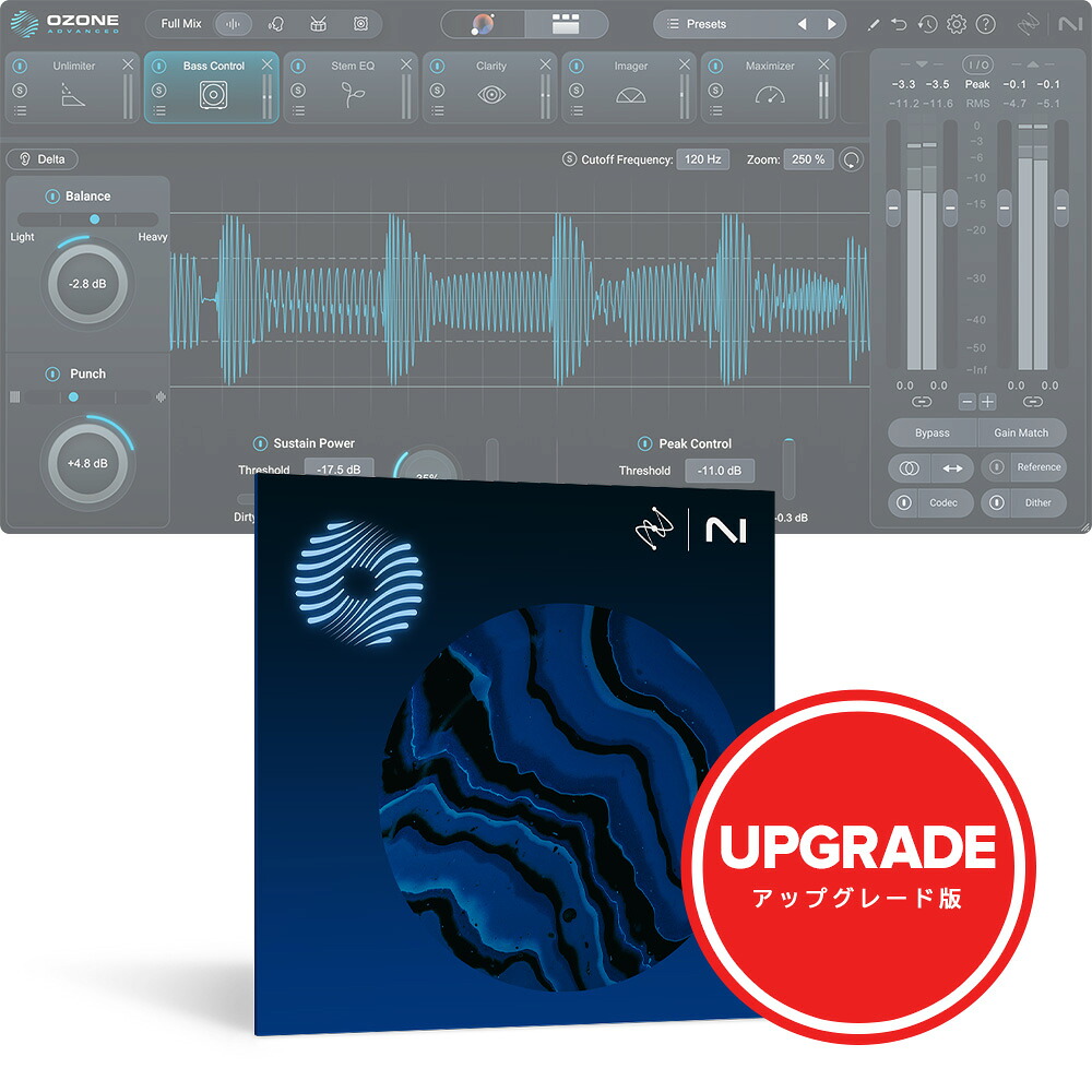 iZotope Ozone 12 Advanced: Upgrade from Ozone Elements or Elements Suite 【ダウンロード版/繰り上げる評点版/電子メイル納品】