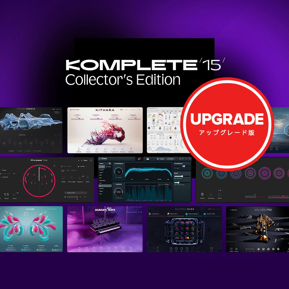 Native Instruments Komplete 15 Collector\u0027s Edition Upgrade for Komplete Standard DL 【ダウンロード版/繰り上げる評点版/電子メイル納品】