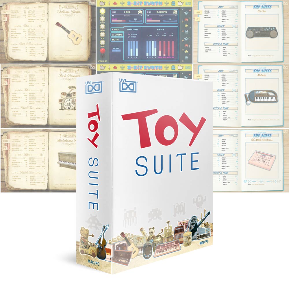 UVI Toy Suite 【ダウンロード版/電子メール納品】【Year End Holiday Sale！66％OFF！～2026.1.4】 パソコン・周辺機器-音楽制作-PCソフト