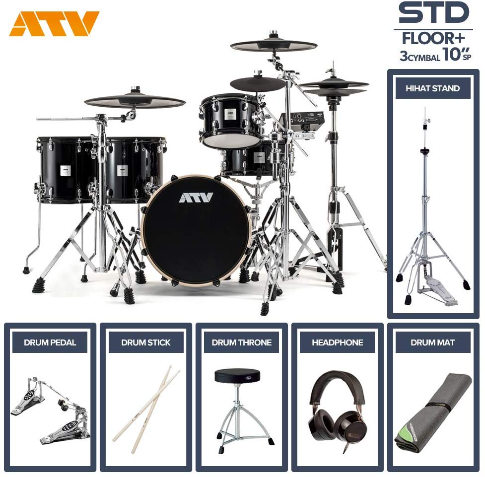 ATV aDrums artist STANDARD SET ADA-STDSET 2フロアタム 3Cymbal フルオプションセット (10"Splash, ツインペダル)｜ミュージックランドKEY EAST 244,530円