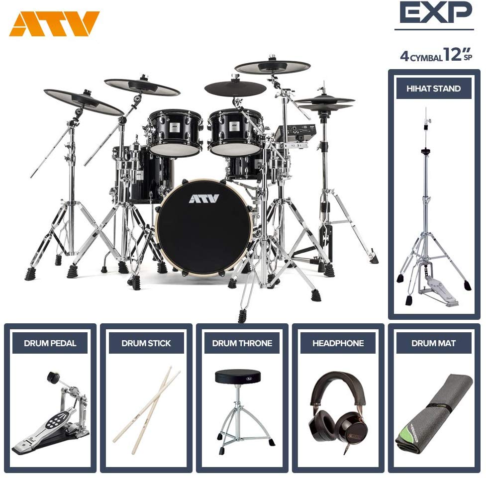 ATV aDrums artist EXPANDED SET ADA-EXPSET 4Cymbal フルオプションセット (12"Splash, シングルペダル)｜ミュージックランドKEY EAST