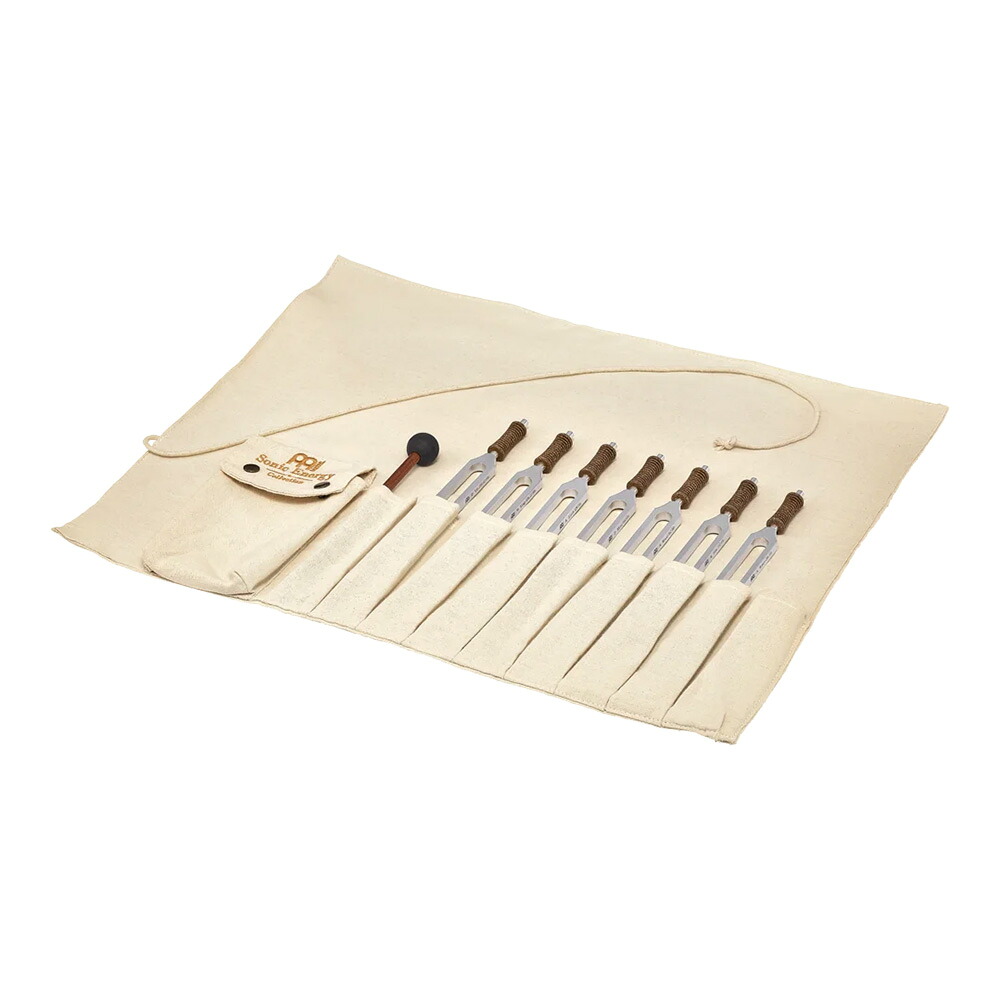 MEINL Sonic Energy TCM Therapy Tuning Fork Set, 7 pcs, incl. Rollup Bag & Mallet [TTF-TCM-SET-R]