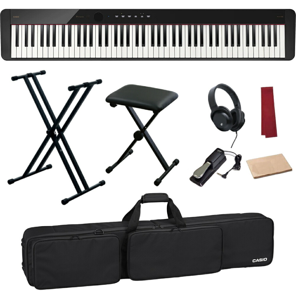 楽天市場】CASIO Privia PX-S1100 BK 電子ピアノ7点セット : MUSICLAND