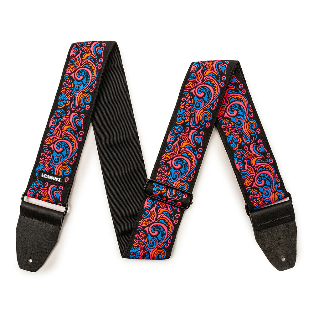 Jim Dunlop JIMI HENDRIX BLACKLIGHT LOVE DROPS PINK STRAP [JH28]
