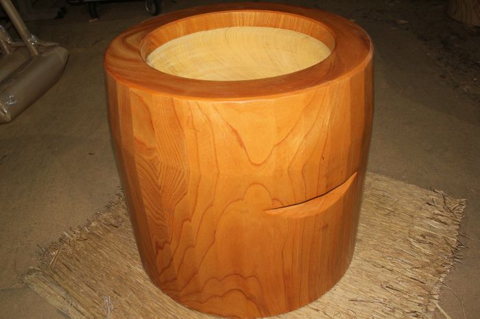 [手渡し限定]欅(けやき)臼と杵 蒸籠　セット 手渡し限定]欅(けやき)臼と杵 蒸籠 セット 手渡し限定]欅(けやき)臼と