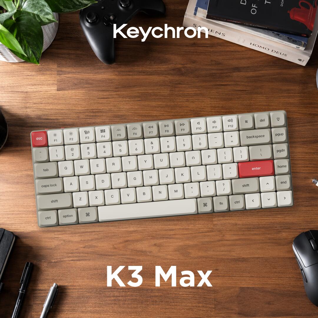 Keychron K3 Max QMK/VIA ワイヤレス カスタム・メカニカルキーボード_マルチペアリング_75%_オフィス_テレワーク_自作キーボード_QMK/VIA_ホットスワップ_macOS_Windows_iOS_Android_Linux_アルミボディ_PBTキーキャップ_人気｜Keychron Japan