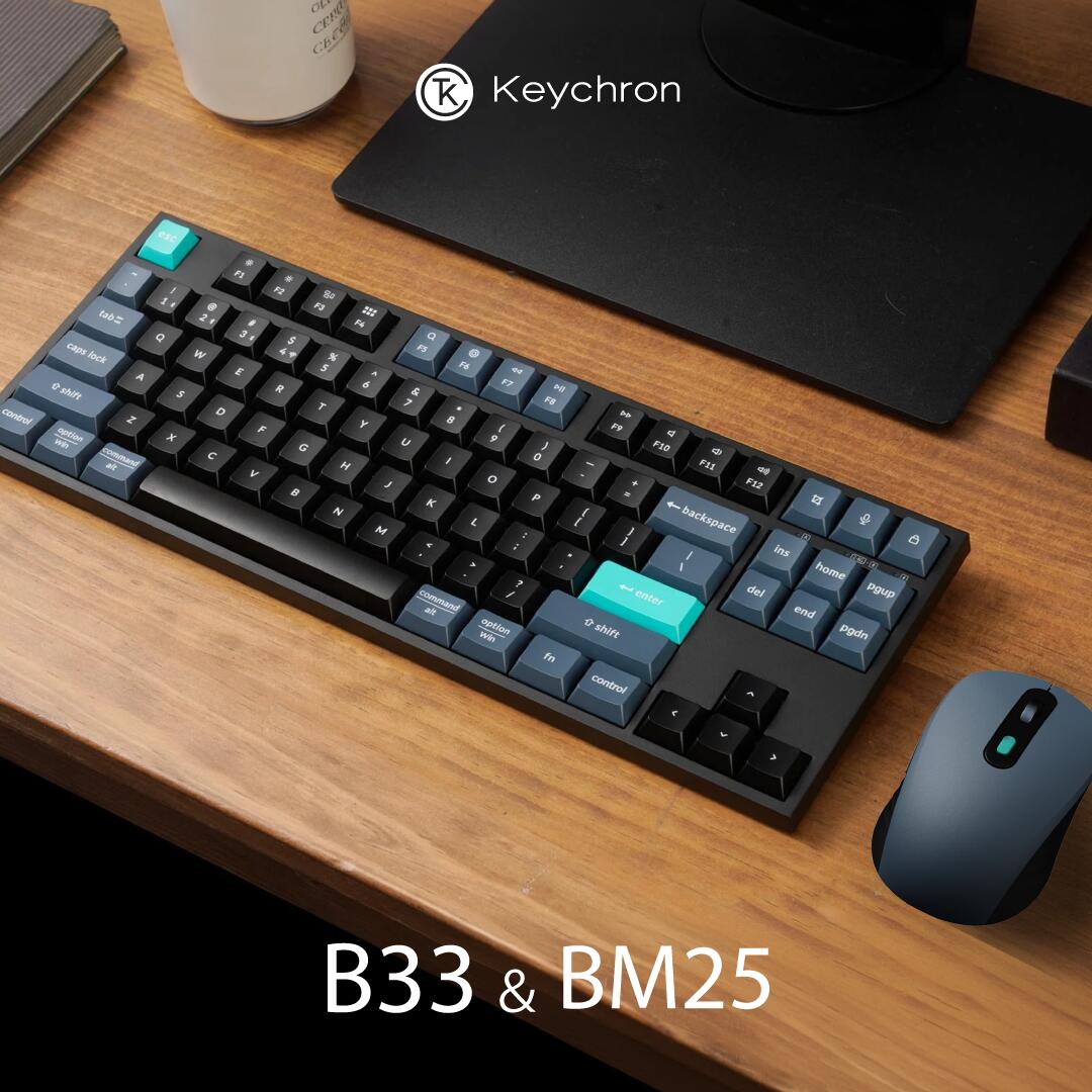 Keychron B33鍵盤 \u0026 BM25二十日鼠 無線電話ジャズバンド