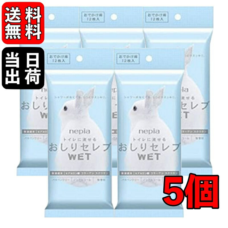 【500円OFFクーポン配布中】 ＼楽天ランキング1位／ ネピア おしりセレブ おでかけ WET ポケットサイズ お出かけ 無香料 12枚入  5個 トイレットペーパー トイレ トイレに流せる ポケット ウェットティッシュ ウエットティッシュ keyroom 食と暮らしのパントリー