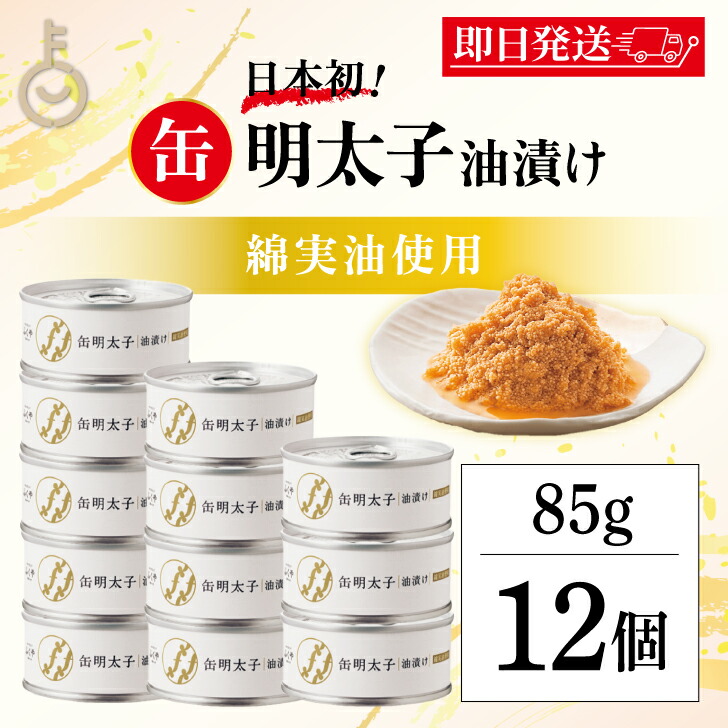 【レビュー投稿で500円OFFクーポン】 ふくや 缶明太子 油漬け 85g 12個 明太子 おつまみ めんたいこ 子明太子 油漬け ギフト プレゼント お返し キャンプ飯 人気 綿実油 めんじつゆ かんめんたいこ グルメ缶詰 ご飯のお供 博多土産 プチギフト 常温保存 粗品 缶詰 福袋