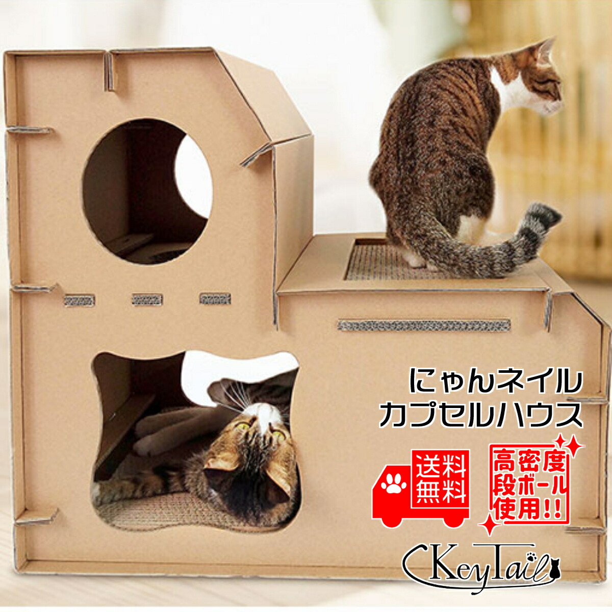 楽天市場 猫 ダンボール ハウス ダンボールハウス 家 遊び場 爪とぎ 爪研ぎ にゃんネイル カプセル ハウス オシャレ 爪磨き キャット ネコの爪とぎ 猫の爪とぎ ねこの爪とぎ 段ボール ダンボール 省スペース 爪みがき 爪 2階 多頭飼い つめとぎ カリカリ ベッド トンネル