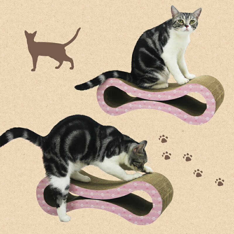 楽天市場 猫 爪とぎ 爪研ぎ ダンボール キーテイル にゃんネイル メビウス おしゃれ おすすめ しつけ ハウス ベッド 対策 段ボール 壁 防止 猫の 爪とぎ ソファ おもちゃ グッズ ベビーピンク ピンク ベッド 爪磨き キャット ネコの爪とぎ ねこの爪とぎ 8の字型 猫の爪