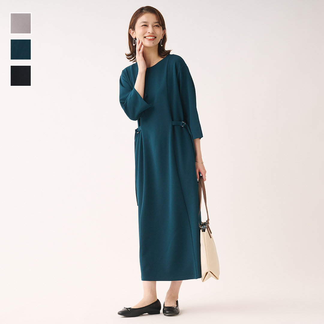 ワンピース CarreneK クーポン対象】kelen ケレン ウエストギャザー コクーンシルエット