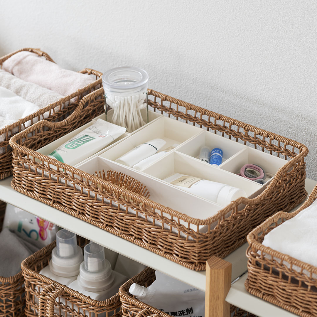 洗えるバスケット 収納かごL3個 M3個セット 計6個セット 楽天市場】【KEYUCA公式店】ケユカ 洗えるバスケット ワイド中深 W36