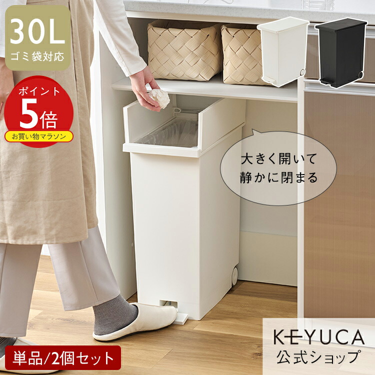 楽天市場】【KEYUCA公式店】ケユカ KEYUCA両開きダストボックス L（27L