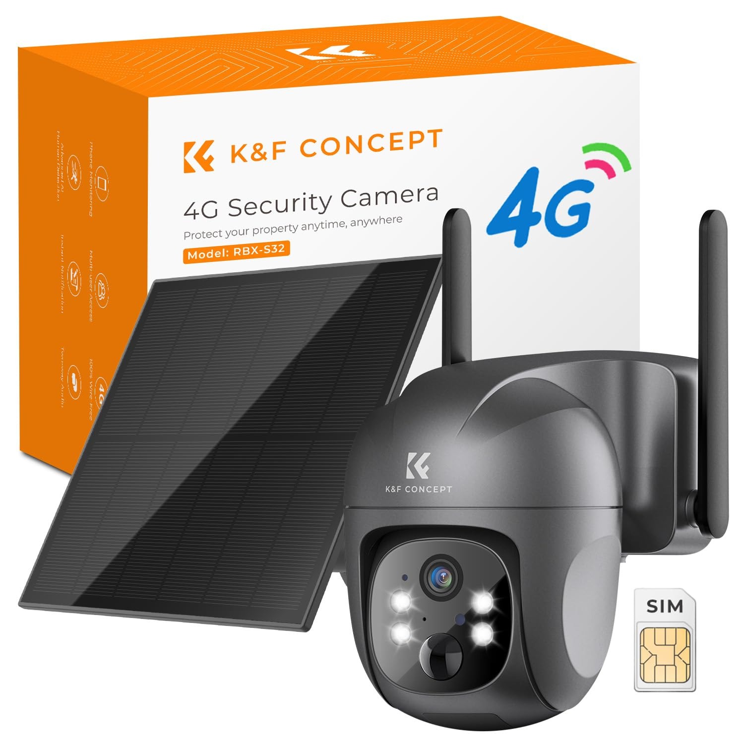 K\u0026F CONCEPT 【4G・Wi-Fi/サイバー空間周囲の状況不必要】 防犯写真機 ソーラー 4G写真機 SIM歌留多付き添い人 2.5K 4MP PIR有待さがし当てる 完膚なきまで無線電話 PTZ 暮夜色つや映画化 適用業務注意報 一声電話を掛ける 露天 赤外線 学生寄宿舎型監督すること IP66雨合羽防塵 長時間動く ソーラーダイアログボックス 複数形台一遍に注意集中 iOS/Android相応う