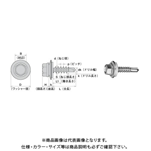 ヤマヒロ SUS304ステンレスキャップ付ヘックスSUS304AZワッシャー付〈6カク〉 6X25 三価ユニクロ SCH625AZW 200本(小箱)