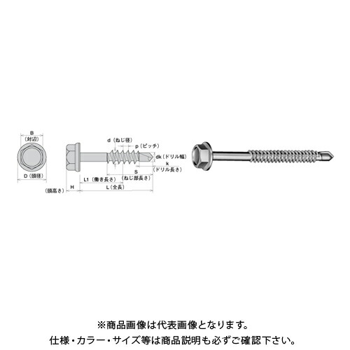 ヤマヒロ SUS304ステンレスキャップ付ヘックス〈6カク〉 6X45 三価ユニクロ SCH645 100本(小箱) 7,548円
