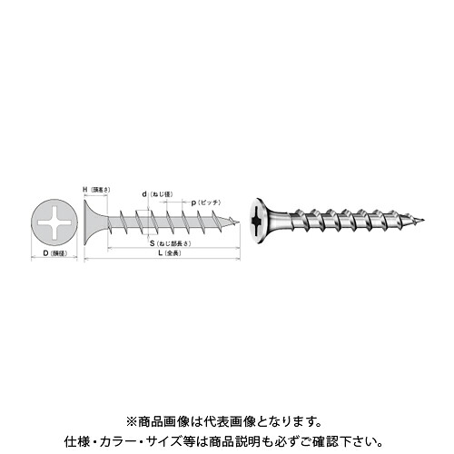 【送料別途】【直送品】ヤマヒロ コーススレッド ラッパ 3.8X51 三価ユニクロ 500本Ｘ10箱 W51