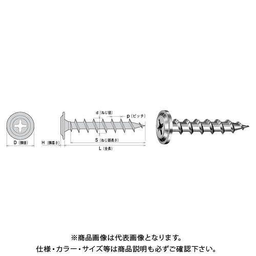 ヤマヒロ 板金野地板コース SUS410ステンレスフラットモドトラス〈シンワッシャー〉 4.8X65 パシペート 250本(小箱) SFLCB65