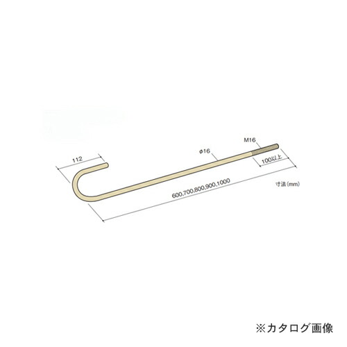 カネシン アンカーボルト (10本入) M16×900