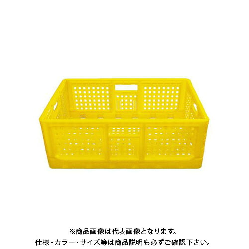 【貨物輸送別途】【直送品】安全性のある興業 折りたたみ入れもの 黄 550×370×200粍 (10入)