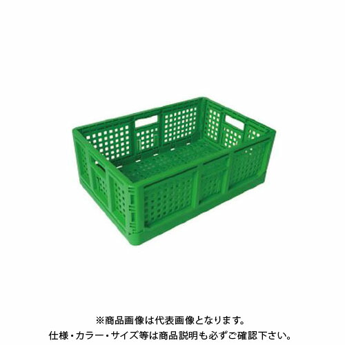 【貨物輸送別途】【直送品】安全性のある興業 折りたたみ入れもの 緑 550×370×200粍 (10入)