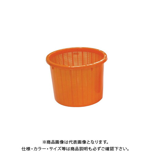 【貨物輸送別途】【直送品】安全性のある興業 丸型刈りいれるかご オレンジ色(三尺帯付) 大 356×275粍 (10入)