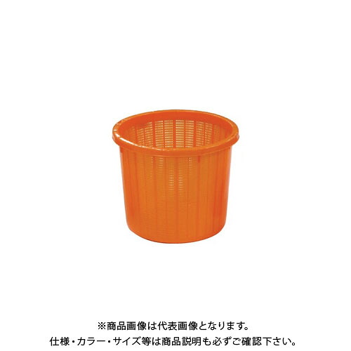【貨物輸送別途】【直送品】安全性のある興業 丸型刈りいれるかご オレンジ色(三尺帯付) 中 330×275粍 (16入)
