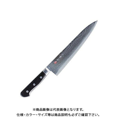関兼常 33層ダマスカス鋼 口金付黒合板柄 牛刀 KC-102