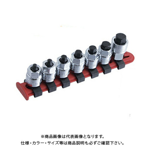 プロオート Pro-Auto 3 8 DR.7PC.スタビーヘックスビットソケット ハンガーセット 4 5 6 7 8 10 12mm