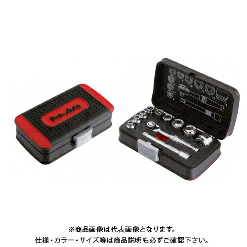 プロオート Pro-Auto 1/4”DR.11PC.スタビーラチェット&ソケットセット PA2011