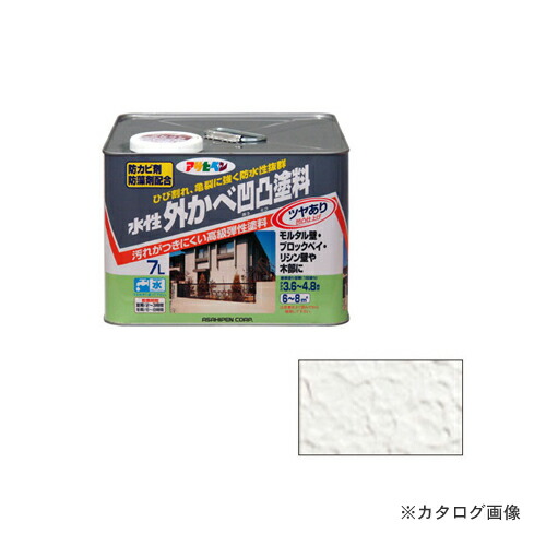 アサヒペン AP 水溶性外かべ凸凹絵の具ツヤあり 7L 白いこと