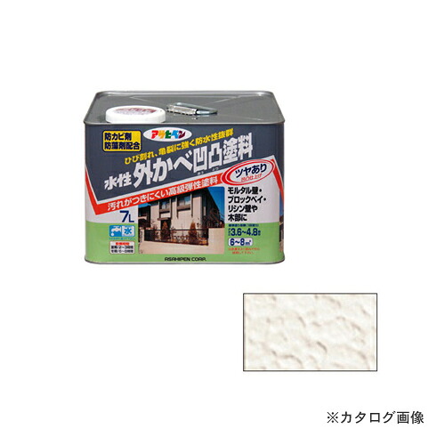アサヒペン AP水溶性外かべ凸凹絵の具ツヤあり 7L 象牙色