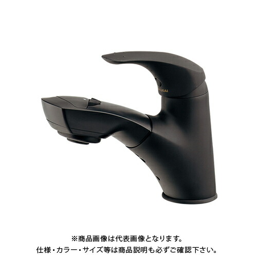 カクダイ KAKUDAI 184-002K-D シングル引出混合栓 M黒 184-002K-D