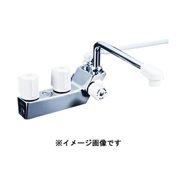 KVK デッキ型一時止水付2ハンドルシャワー (右側シャワー) 300mmパイプ付 KF207RNR3