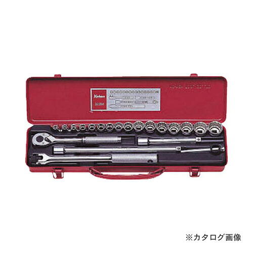 コーケン ko-ken 3/8\"(9.5粍) 3206A 21ヶ組 ソケットメタルケースセット in大きさ"