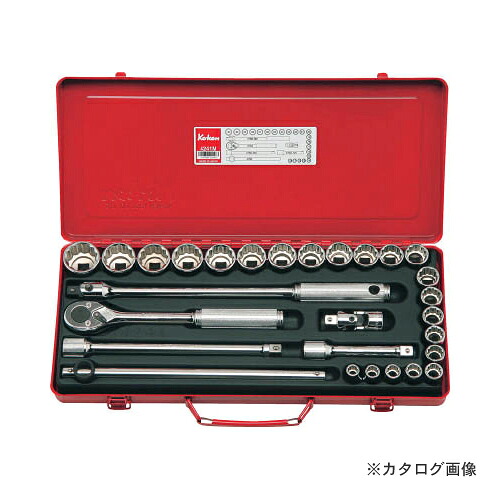 コーケン ko-ken 1/2"(12.7mm) 4241M 28ヶ組 ソケットメタルケースセット(ミリサイズ)|工具屋「まいど!」