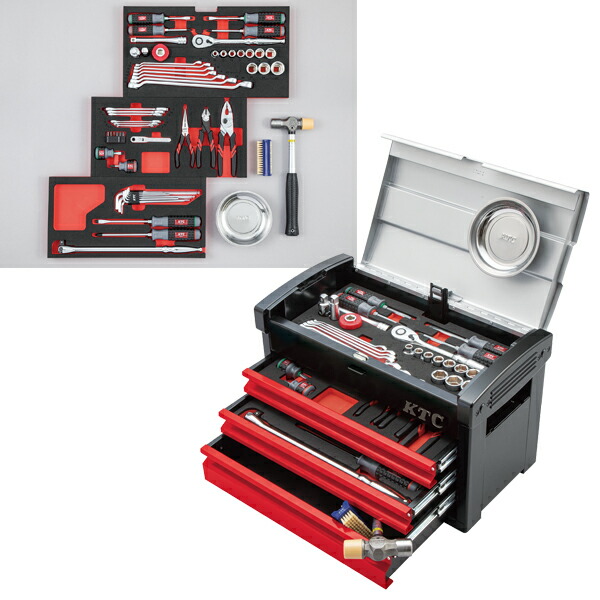 【送料別途】【直送品】工具セット チェストタイプ [59点] 12.7sq. KTC SK4590E