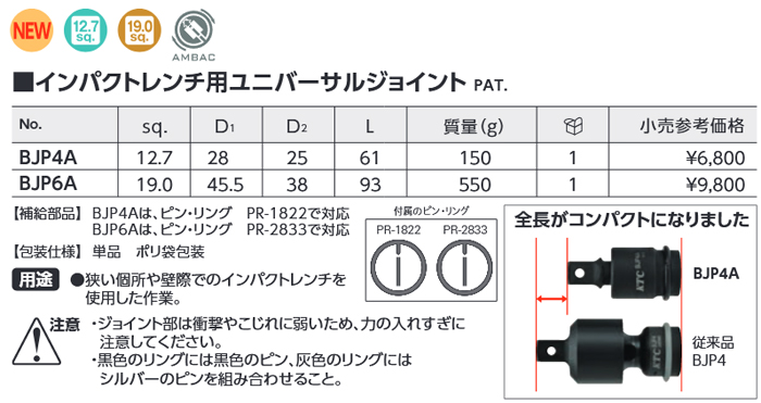 Ktc 12 7sq インパクトレンチ用ユニバーサルジョイント Bjp4a septicin Com